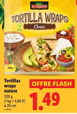 Lidl EL TEQUITO Tortilla Wraps Classic offre