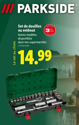 Lidl PARKSIDE Set de douilles ou embout offre