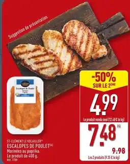 ALDI St-Clément le Volailler Escalopes de poulet offre