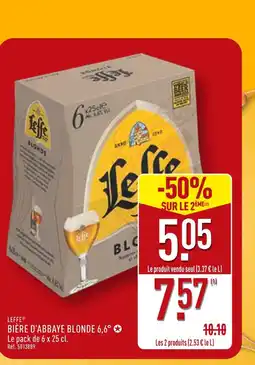 ALDI Leffe Bière d'Abbaye Blonde 6,6° offre