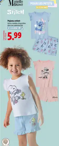 Lidl DISNEY STITCH Pyjama enfant offre