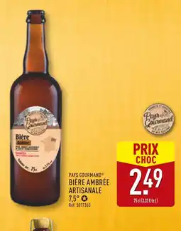 ALDI Pays Gourmand Bière ambrée artisanale 7,5° offre