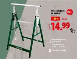 Lidl PARKSIDE Tréteau réglable en hauteur offre