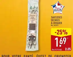 ALDI Le porc français Saucisses séchées à croquer offre