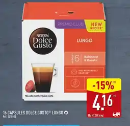 ALDI Nescafé 16 capsules Dolce Gusto Lungo offre