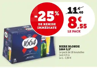 U Express 1664 Biere blonde 5,5° offre