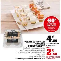 U Express Verrines saumon fromage concombre offre