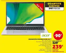 Super U Acer Ordinateur portable acer 15,6 offre