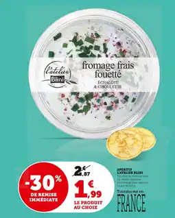 U Express L'ATELIER BLINI Fromage frais fouetté échalote & ciboulette offre