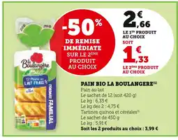 U Express La Boulangère Pain Bio offre