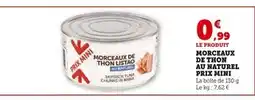 U Express Morceaux de thon listao au naturel prix mini offre