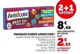 U Express APERICUBE Fromage fondu offre