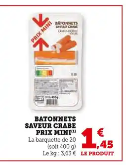 U Express PRIX MINI Bâtonnets Saveur Crabe offre