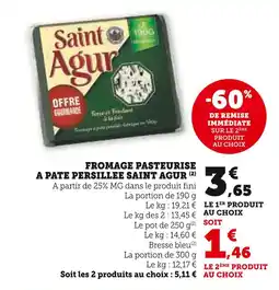 U Express SAINT AGUR FROMAGE PASTEURISE A PATE PERSILLEE offre
