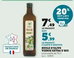 U Express U BIO Huile d'olive vierge extra offre