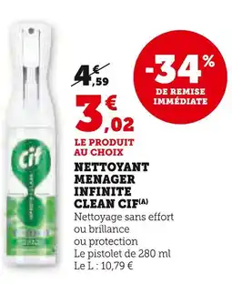 U Express Cif Nettoyant ménager Infinite Clean(A) offre
