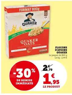 U Express Quaker Flocons d'avoine offre