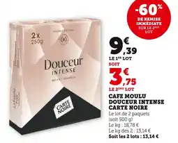 U Express CARTE NOIRE Cafe Moulu Douceur Intense offre