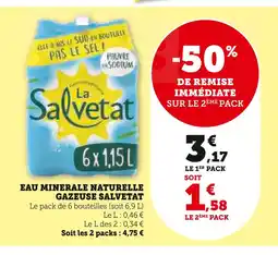 U Express La Salvetat Eau minerale naturelle gazeuse offre