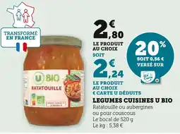 U Express U BIO Legumes cuisines offre