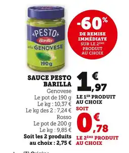 U Express BARILLA SAUCE PESTO offre