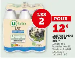 U Express U Bio Lait UHT demi écrémé offre
