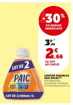 U Express PAIC EXCEL Liquide vaisselle offre