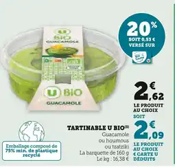 U Express U BIO Tartinable offre