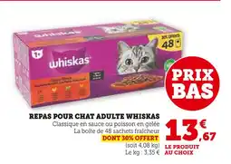 U Express WHISKAS Repas pour chat adulte offre