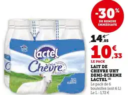 U Express LACTEL Lait de chevre UHT demi-écremé offre