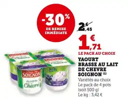 U Express Soignon Yaourt brassé au lait de chèvre offre