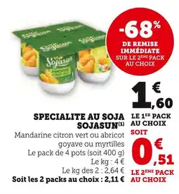 U Express SOJASUN Specialite au soja offre