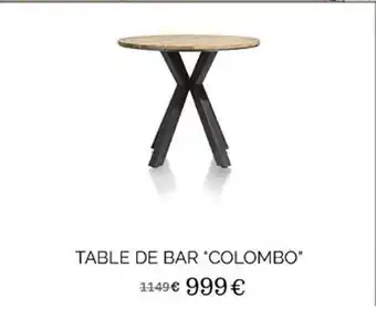 Xooon Table De Bar Colombo offre