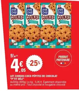 E.Leclerc Express P'TIT DÉLI Lot cookies coco pépites de chocolat offre