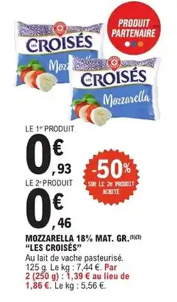 E.Leclerc Express LES CROISÉS Mozzarella 18% mat gr offre