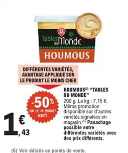 E.Leclerc Express TABLES DU MONDE Houmous offre