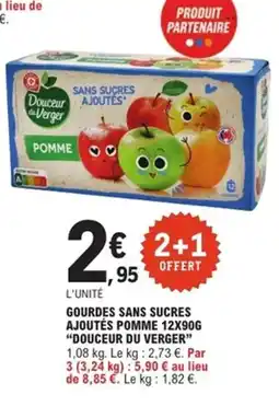 E.Leclerc Express DOUCEUR DU VERGER Gourdes sans sucres ajoutes pomme offre