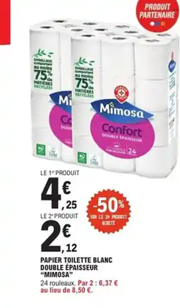 E.Leclerc Express MIMOSA Papier toilette blanc double epaisseur offre