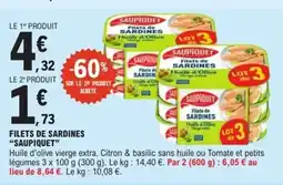 E.Leclerc Express SAUPIQUET Filets de sardines offre