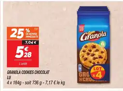 Netto LU Granola cookies chocolat offre