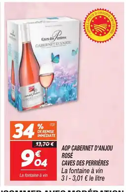 Netto Aop cabernet d'anjou rosé caves des perrières offre