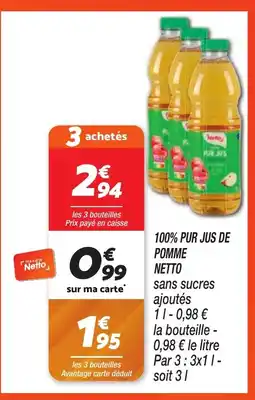 Netto NETTO 100% pur jus de pomme offre