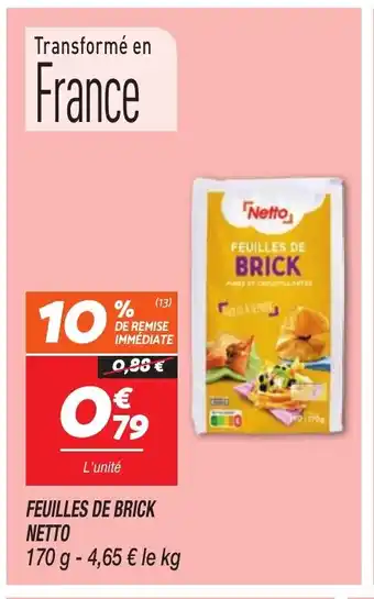Netto NETTO Feuilles de brick offre