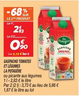Netto LA POTAGÈRE Gaspacho tomates et légumes offre