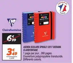 Netto CLAIREFONTAINE Agenda scolaire spirale offre