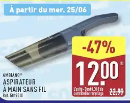 ALDI AMBIANO Aspirateur a main sans fl offre