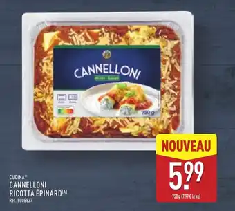ALDI CUCINA Cannelloni ricotta épinard offre