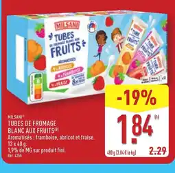 ALDI MILSANI Tubes de fromage blanc aux fruits offre