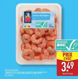 ALDI GOLDEN SEAFOOD Crevettes décortiquées nature offre