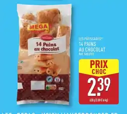 ALDI LES PÂTISSADES 14 Pains au chocolat offre